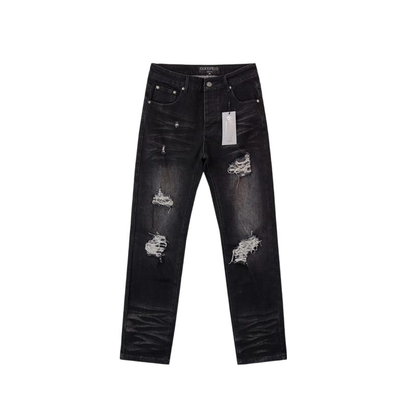 Godspeed Black Ripped Logo Jeans OKZY2026262
