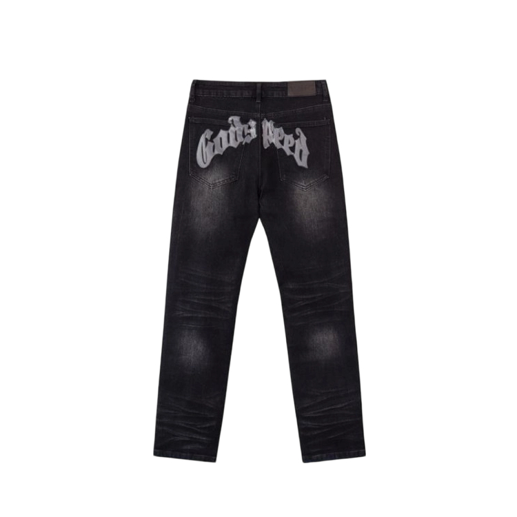 Godspeed Black Ripped Logo Jeans OKZY2026262