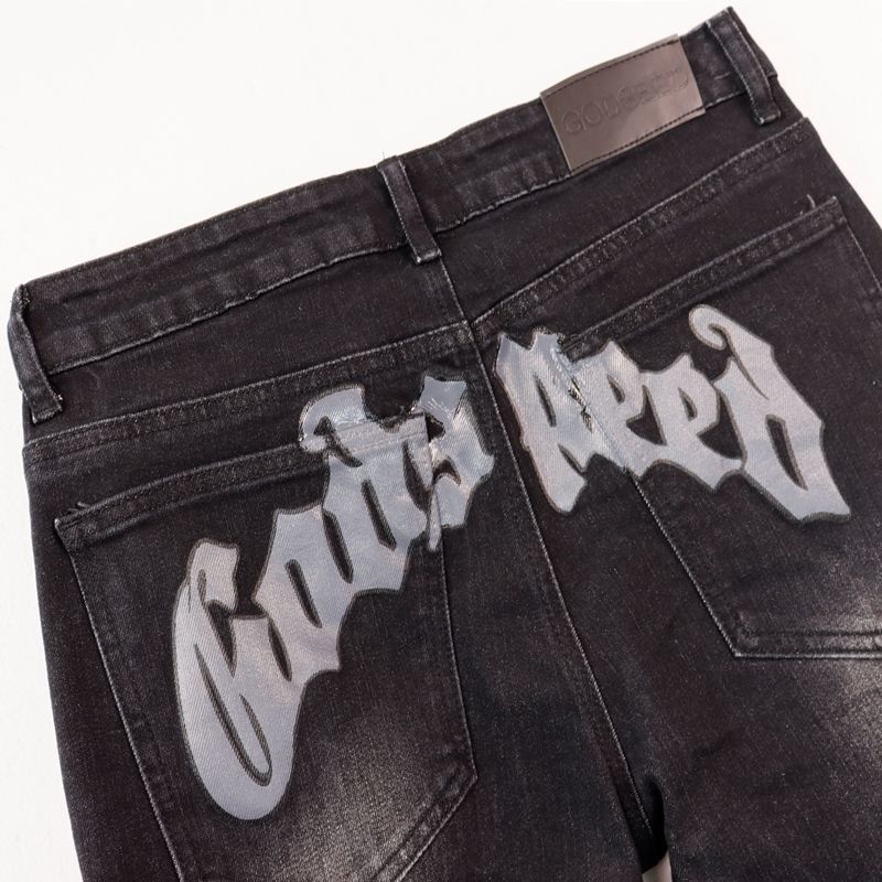 Godspeed Black Ripped Logo Jeans OKZY2026262