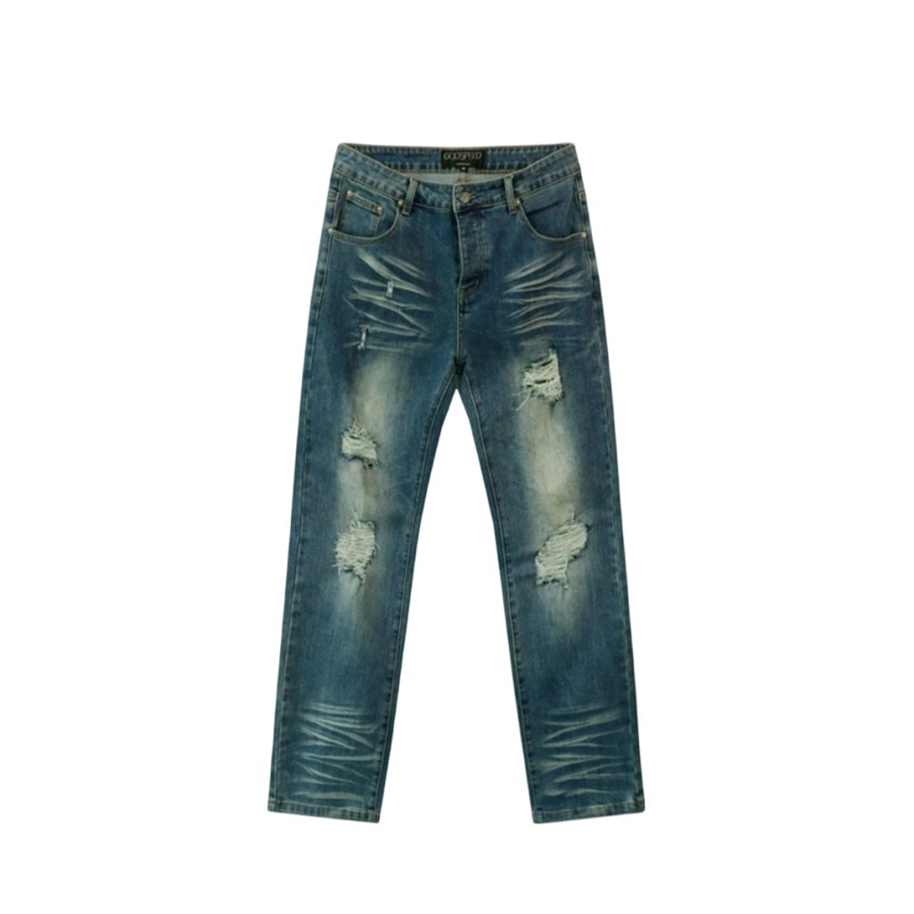 Godspeed Blue Ripped Logo Jeans OKZY2026263