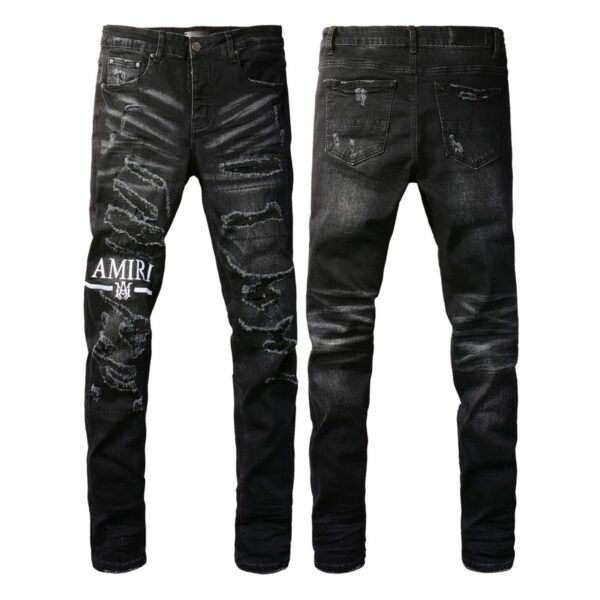 Amiri Black Heavy Distressed Repair Denim OKZY202626