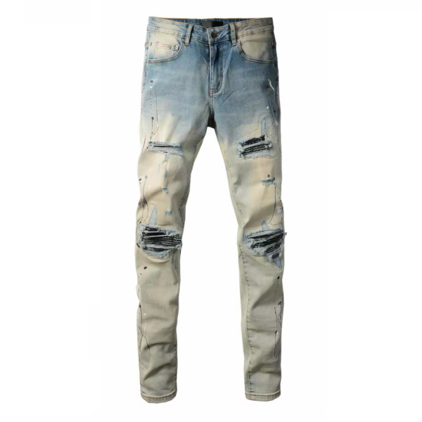 Amiri Paint Splatter Patch Ripped Jeans OKZY202627