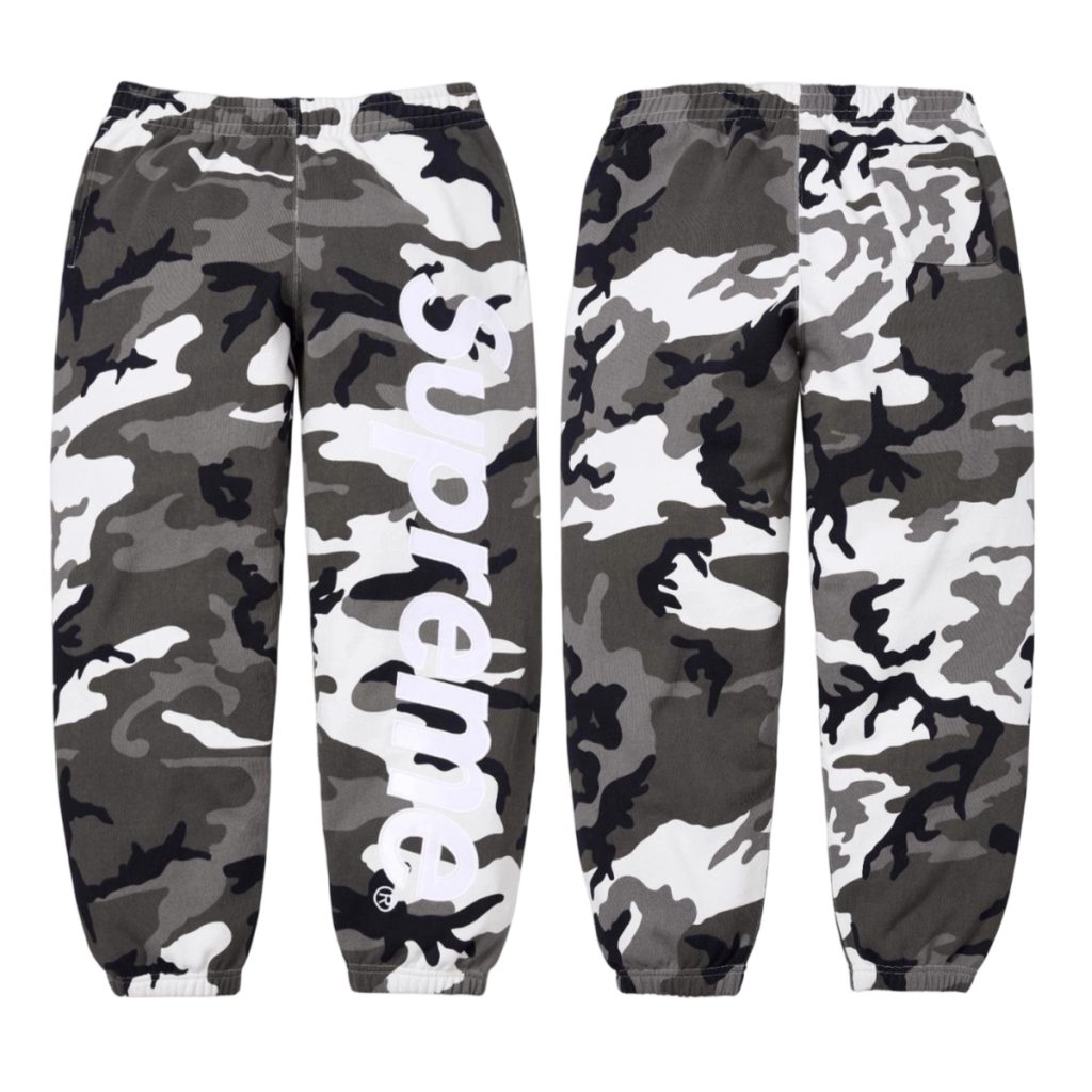 Supreme Grey Camo Vertical Logo Sweatpants OKZY2026294