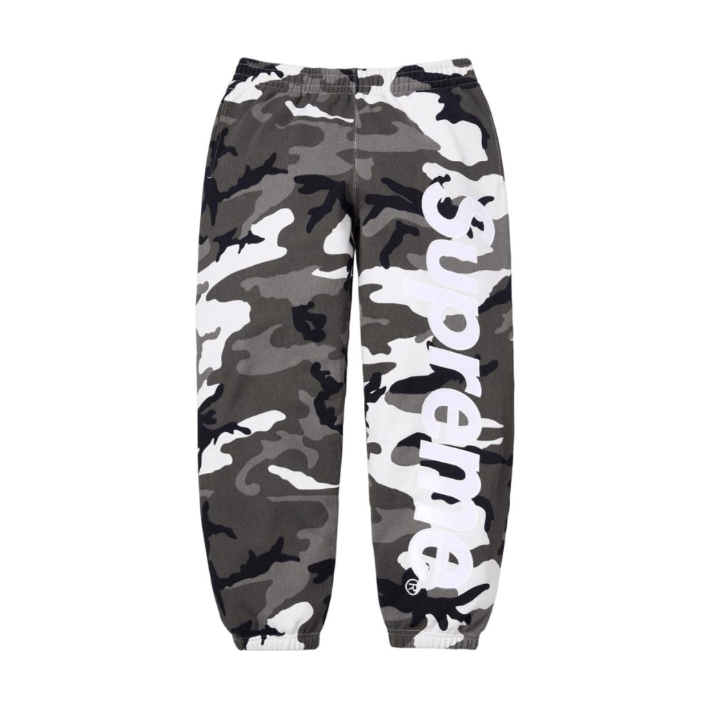 Supreme Grey Camo Vertical Logo Sweatpants OKZY2026294
