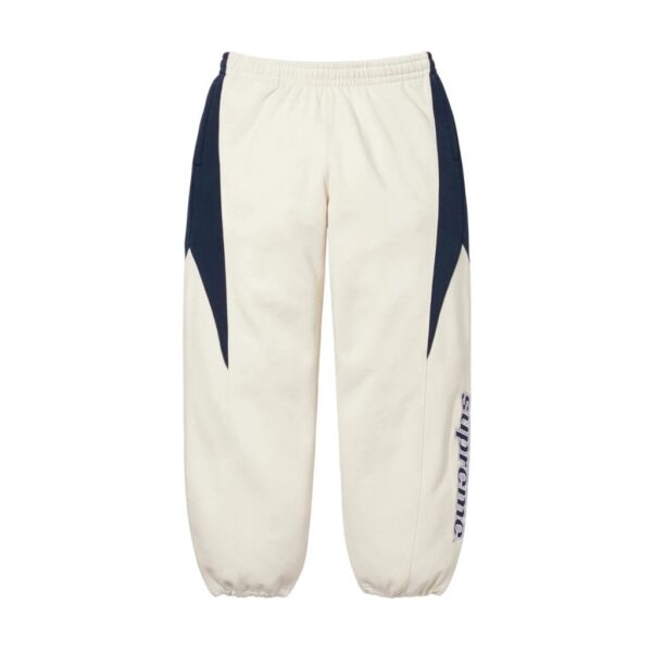 Supreme Cream Navy Color Block Sweatpants OKZY2026302