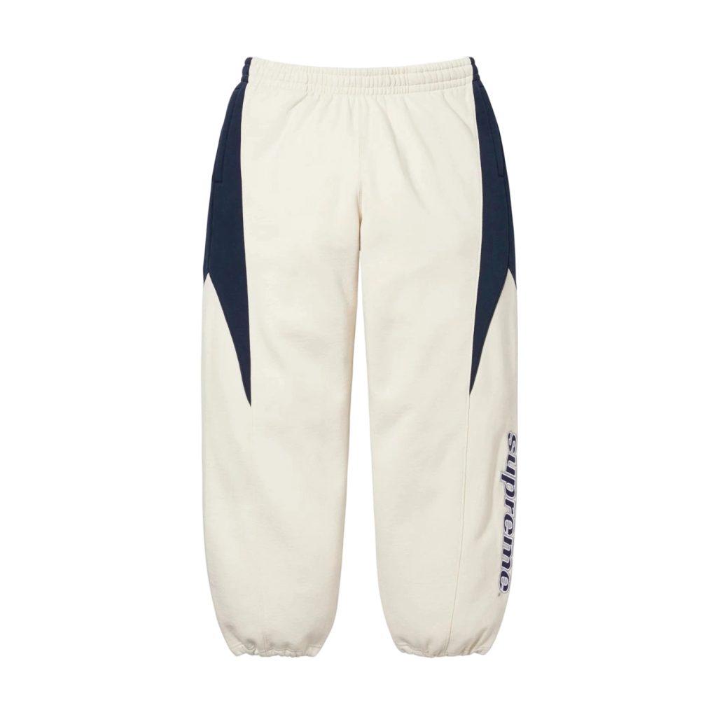Supreme Cream Navy Color Block Sweatpants OKZY2026302