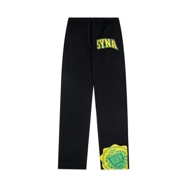 Syna World Black College Print Sweatpants OKZY2026310