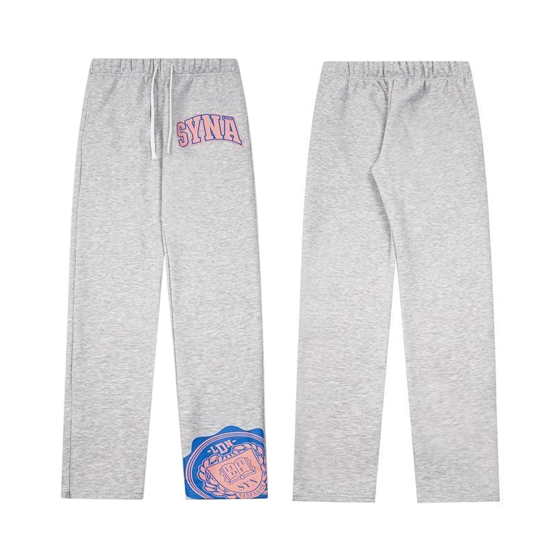 Syna World Grey College Print Sweatpants OKZY2026311