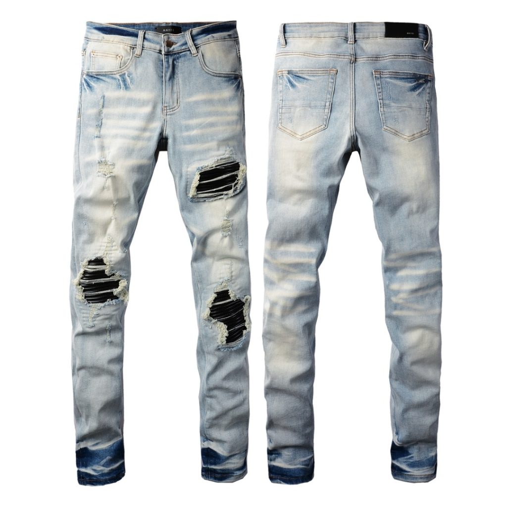 Amiri Frayed Black Inlay Skinny Jeans OKZY202631
