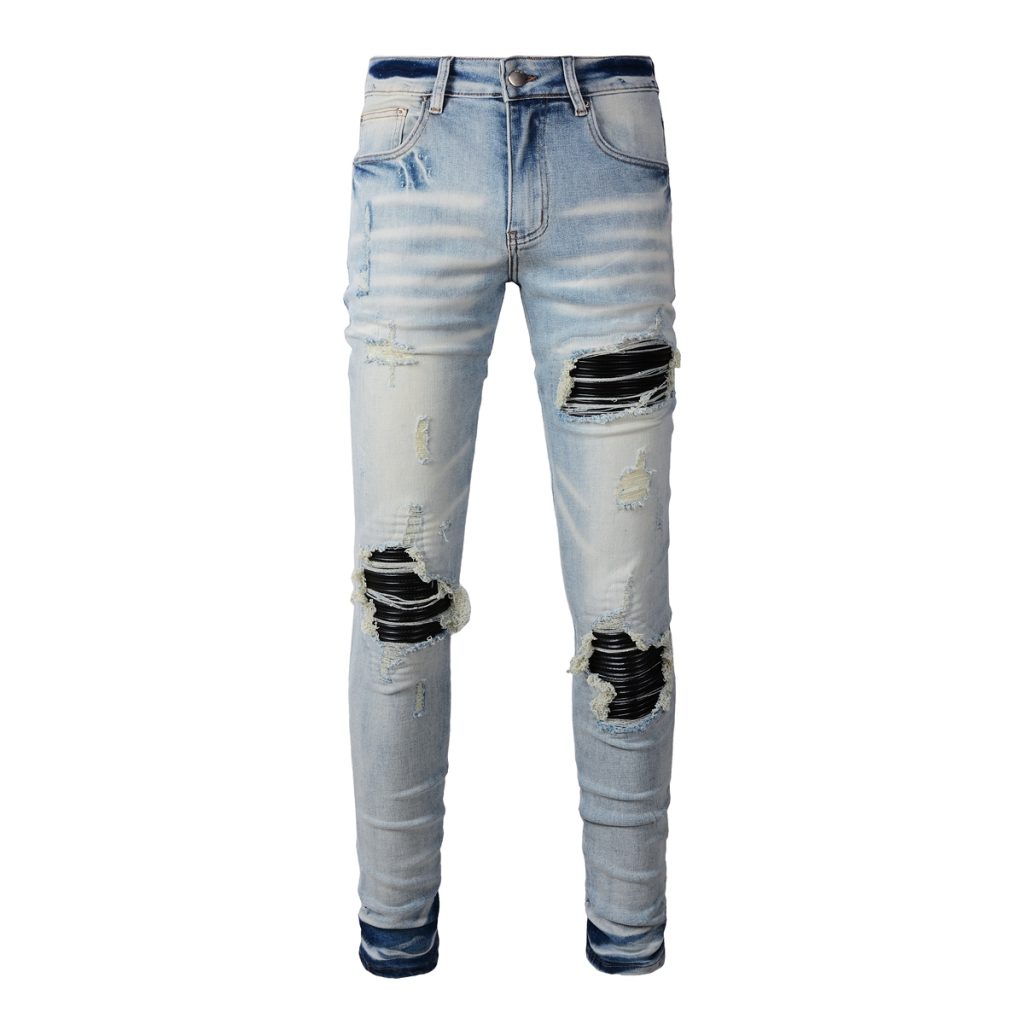Amiri Frayed Black Inlay Skinny Jeans OKZY202631