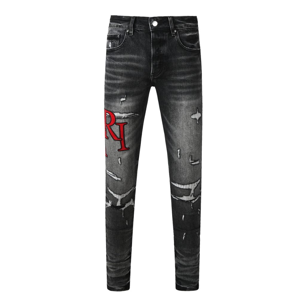 Amiri Red Letter Distressed Denim OKZY202633