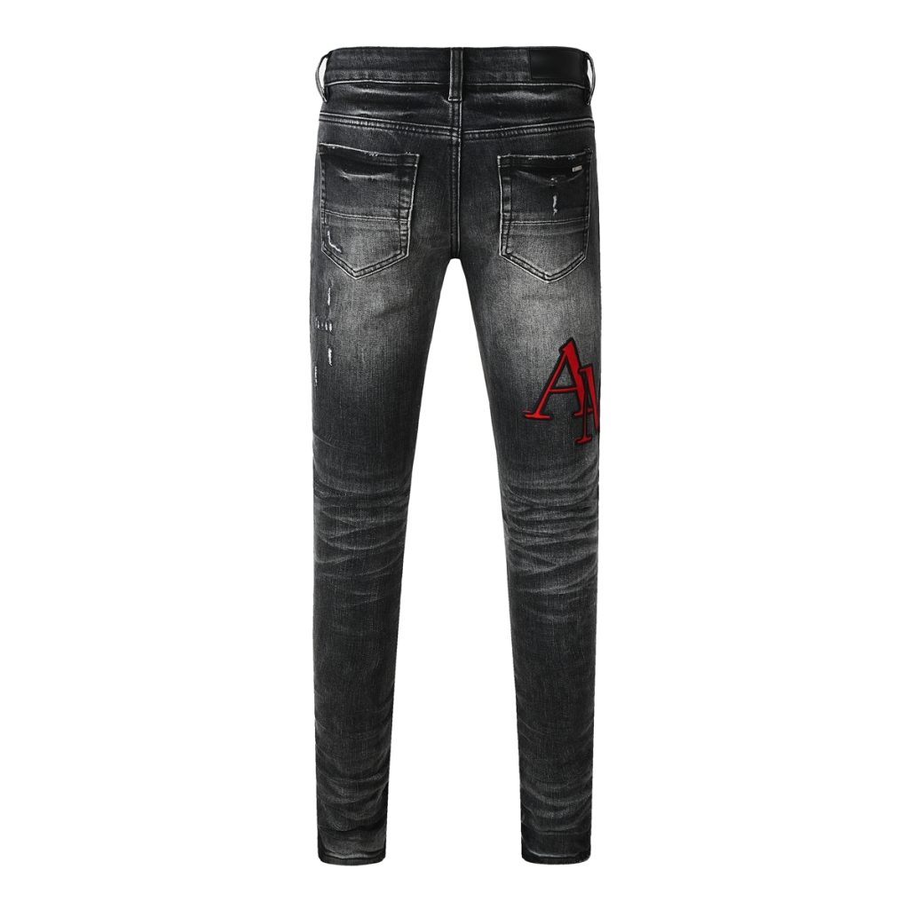 Amiri Red Letter Distressed Denim OKZY202633
