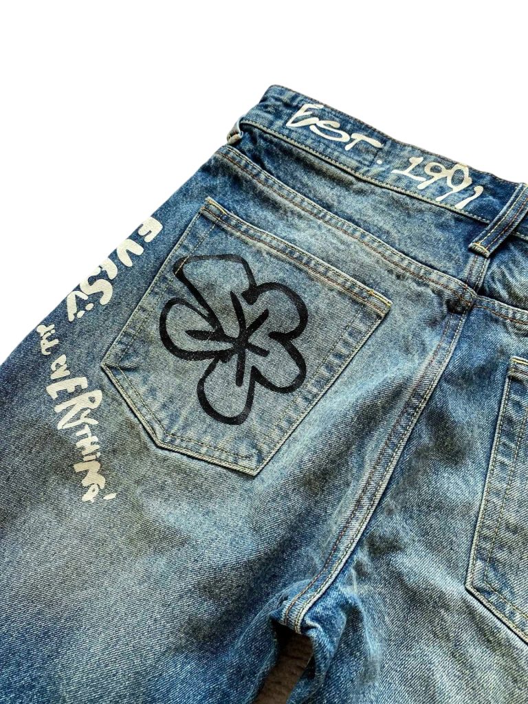 Evisu Handwritten Print Denim Pants OKZY2026355