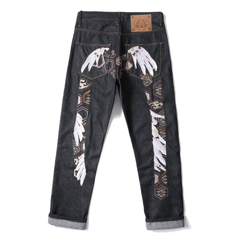 Evisu White Wing Embroidery Jeans OKZY2026358