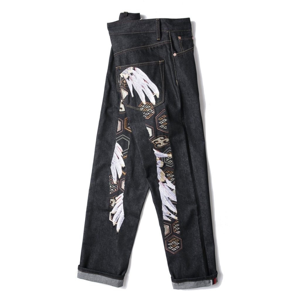 Evisu White Wing Embroidery Jeans OKZY2026358