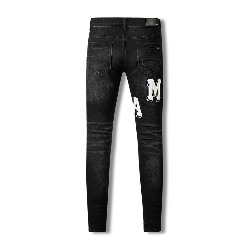 Amiri Logo Ripped Black Jeans OKZY202635