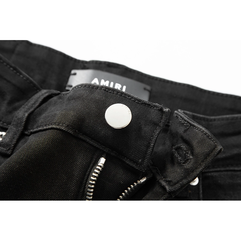 Amiri Logo Ripped Black Jeans OKZY202635