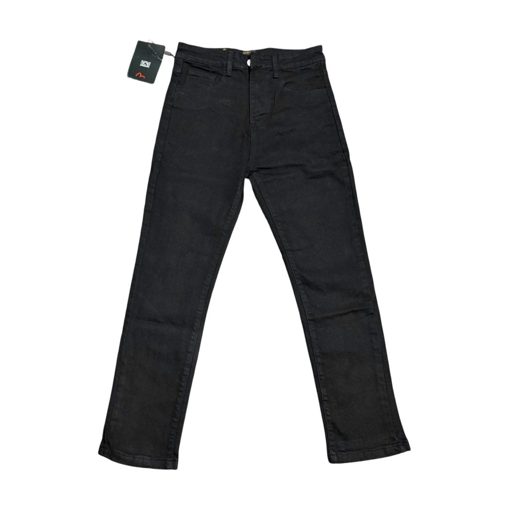 Evisu Yellow Seagull Embroidery Black Jeans OKZY2026362