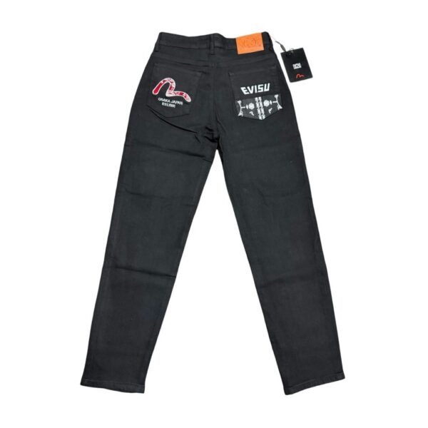 Evisu Black Osaka Logo Straight Jeans OKZY2026364