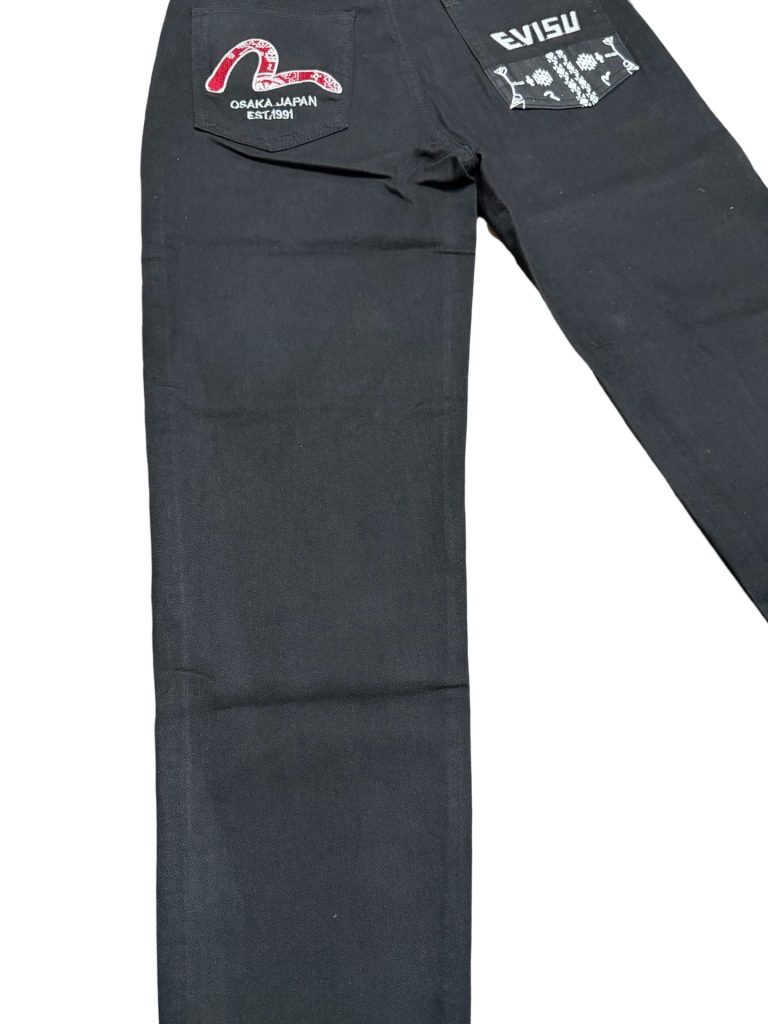 Evisu Black Osaka Logo Straight Jeans OKZY2026364