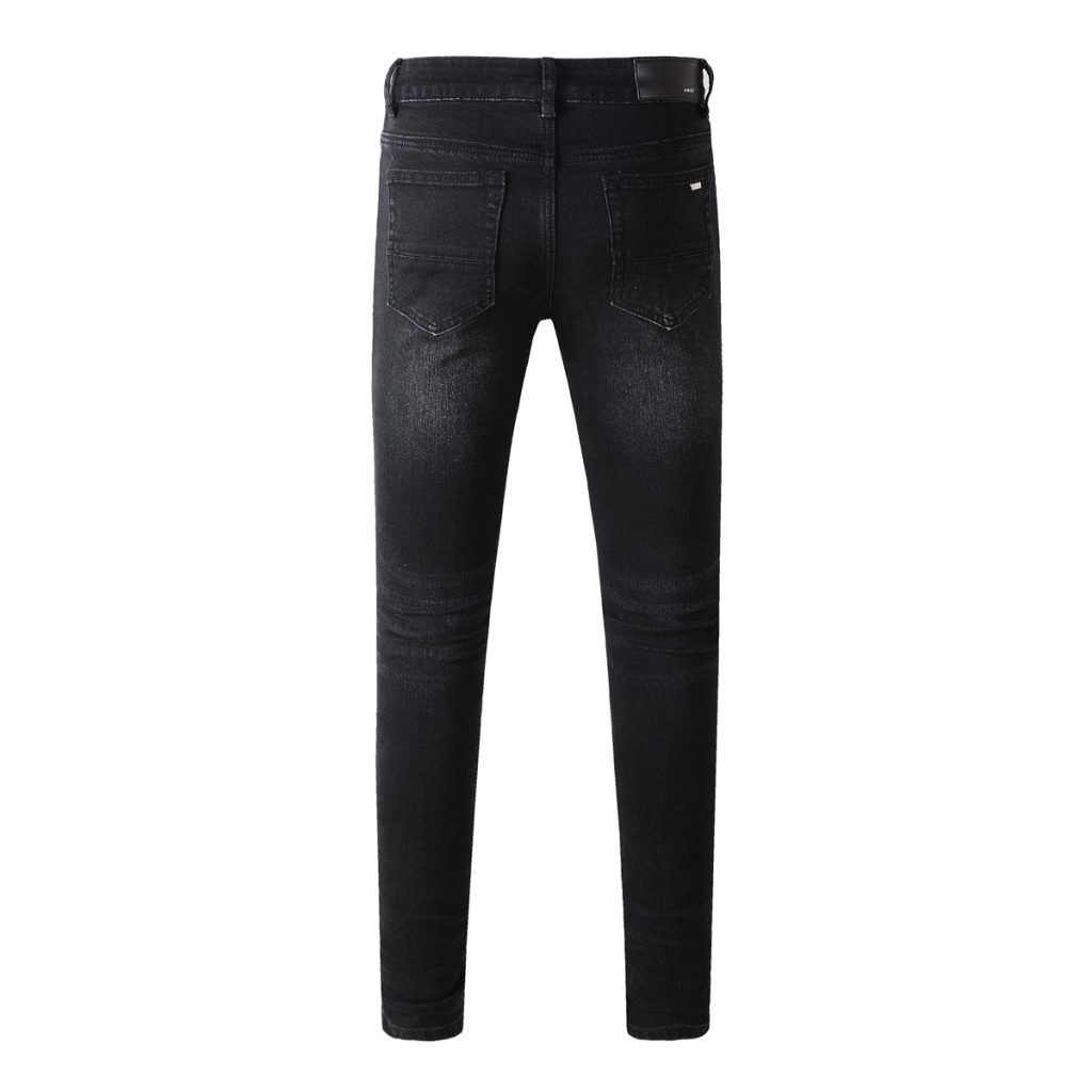 Amiri Multi‑Patch Black Ripped Jeans OKZY202636