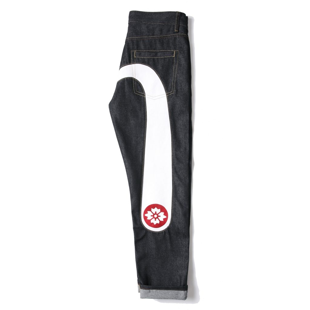 Evisu white cherry blossom print embroidered jeans OKZY2026374
