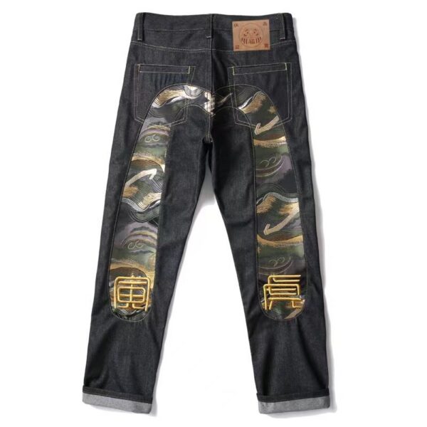 Evisu embroidered tiger straight leg pants OKZY2026378