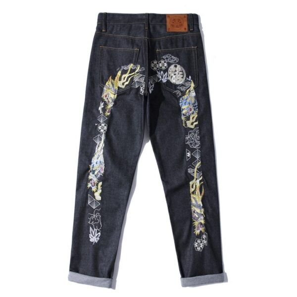Evisu embroidered sea dragon straight leg pants OKZY2026379