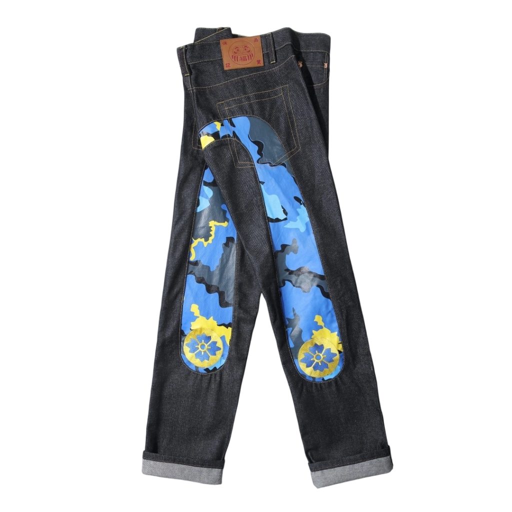 Evisu Camo Sakura Print Denim Pants OKZY2026383