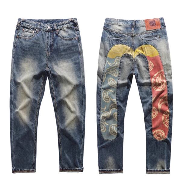 Evisu Color Block Paisley Big Daicock Jeans OKZY2026387