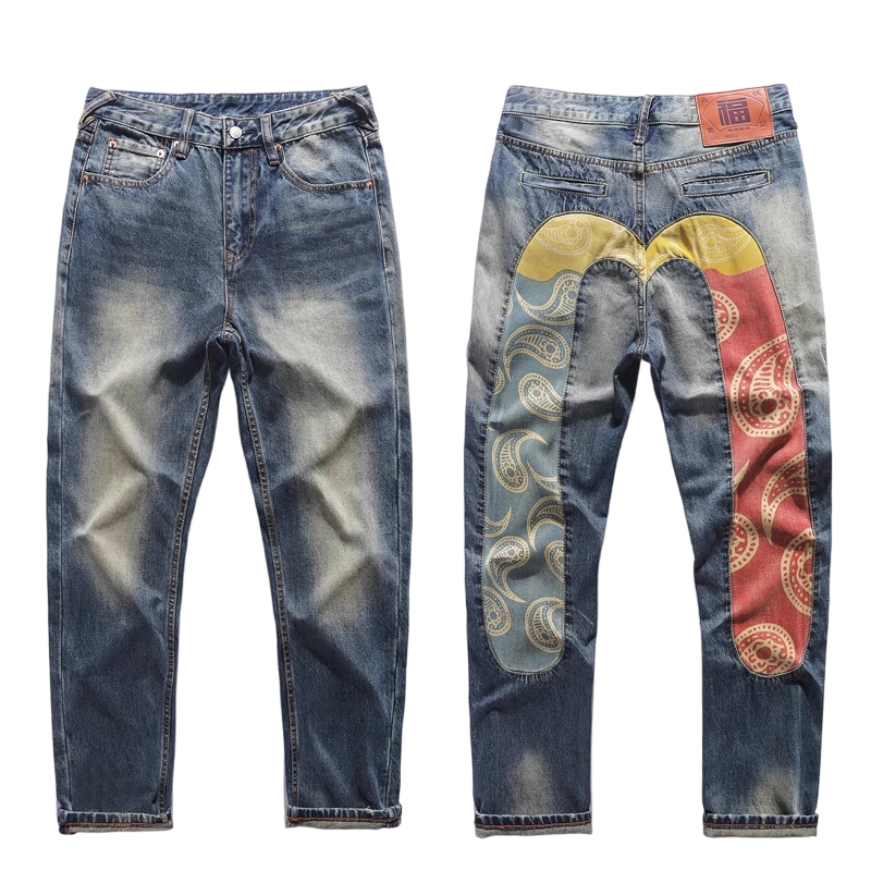 Evisu Color Block Paisley Big Daicock Jeans OKZY2026387