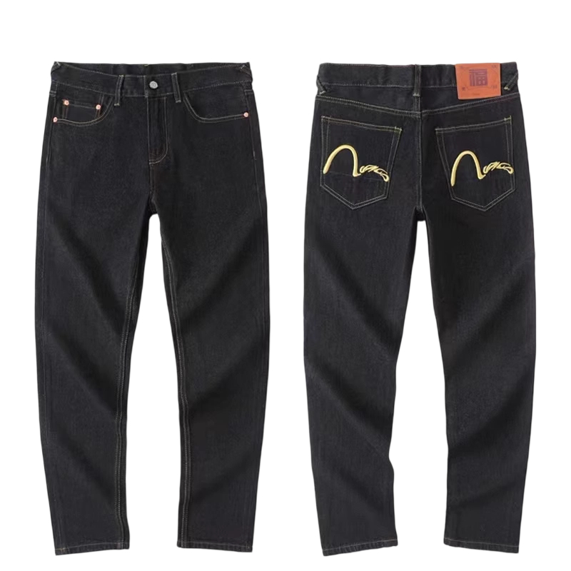 Evisu Gold Seagull Embroidery Black Jeans OKZY2026390
