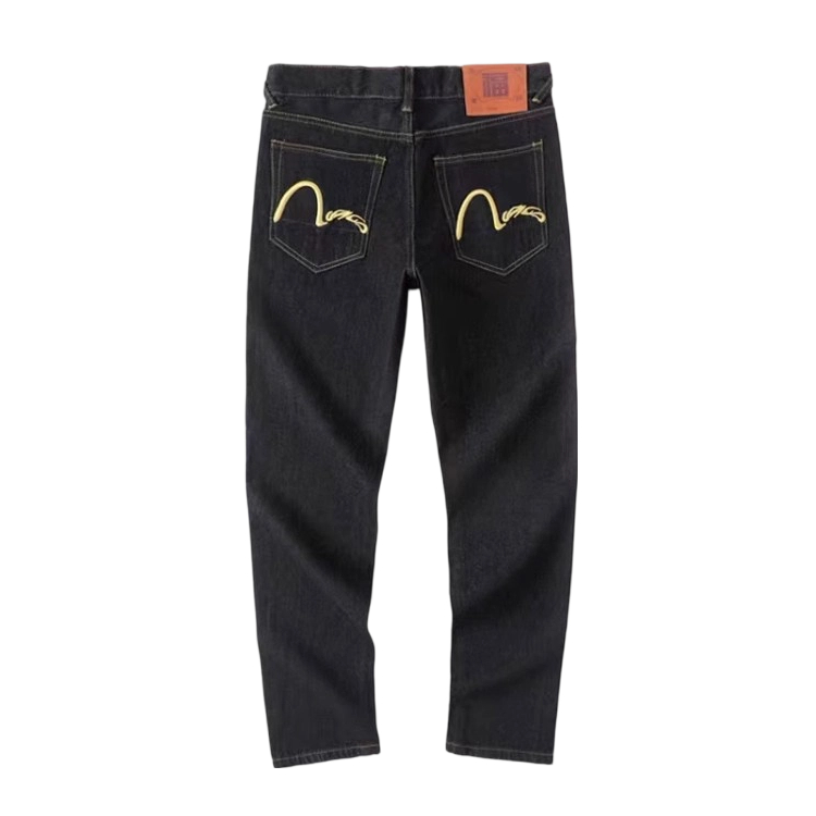 Evisu Gold Seagull Embroidery Black Jeans OKZY2026390