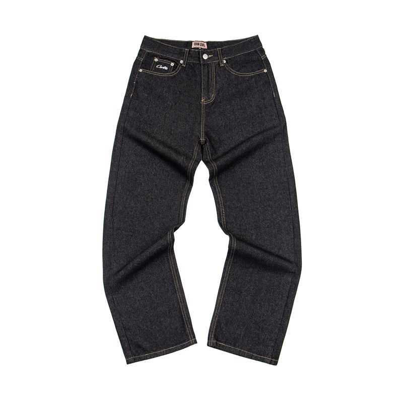 Corteiz Raw Denim Stripe Logo Jeans OKZY2026396
