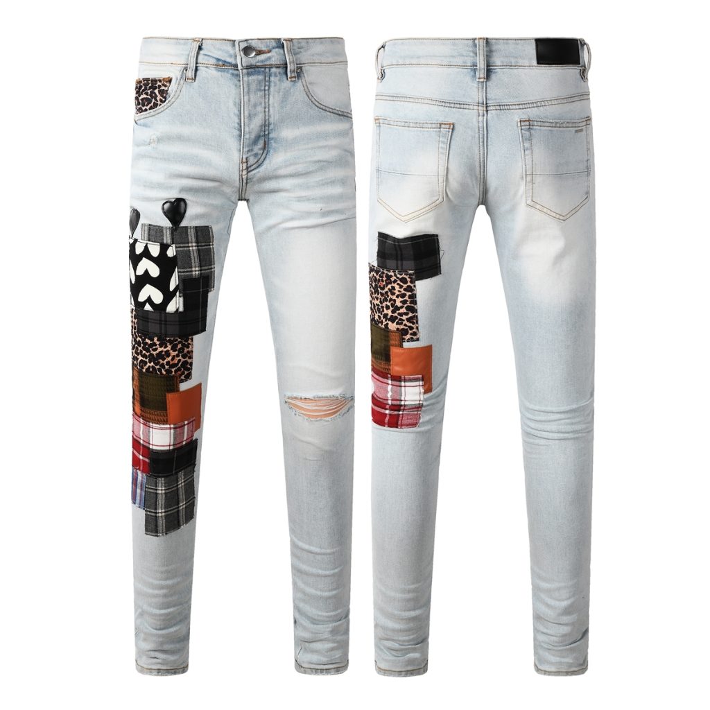 Amiri Multi‑Fabric Patchwork Jeans OKZY202639