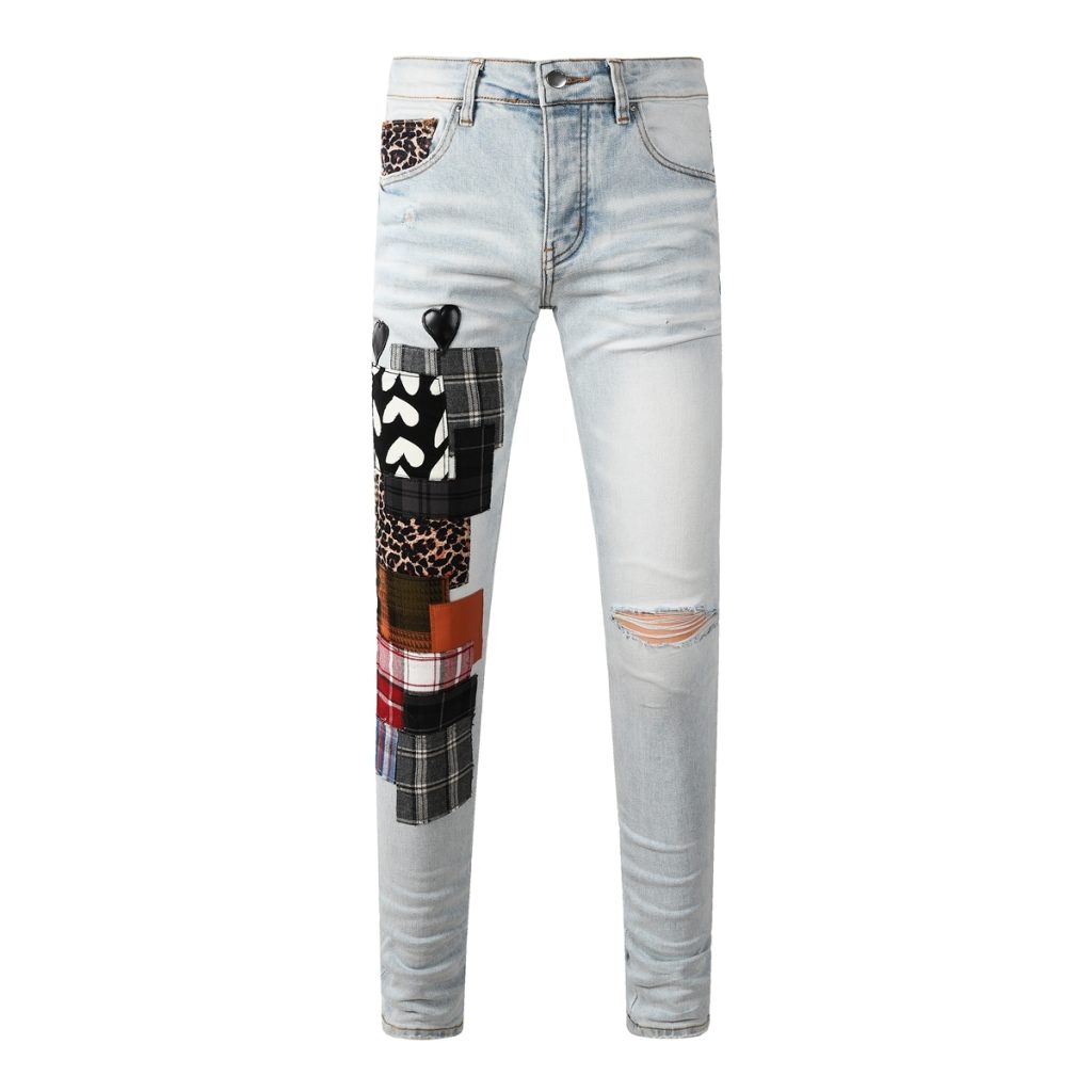 Amiri Multi‑Fabric Patchwork Jeans OKZY202639