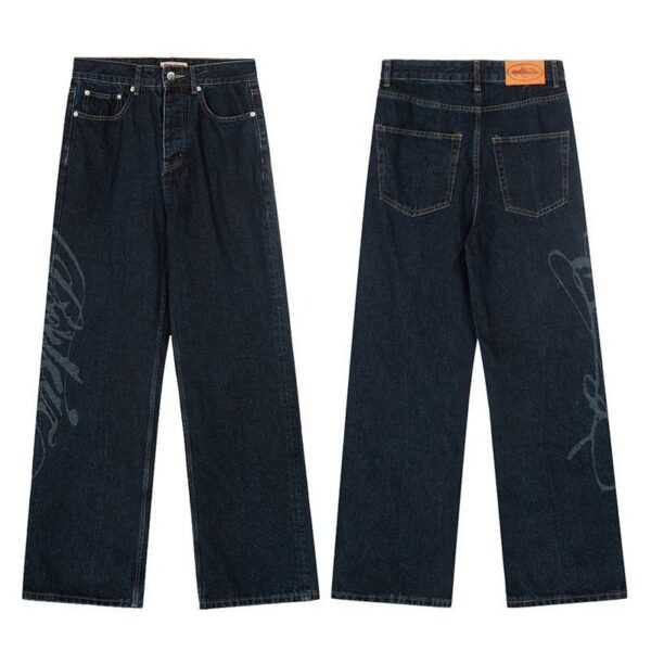 Corteiz Side Script Print Wide Jeans OKZY2026401