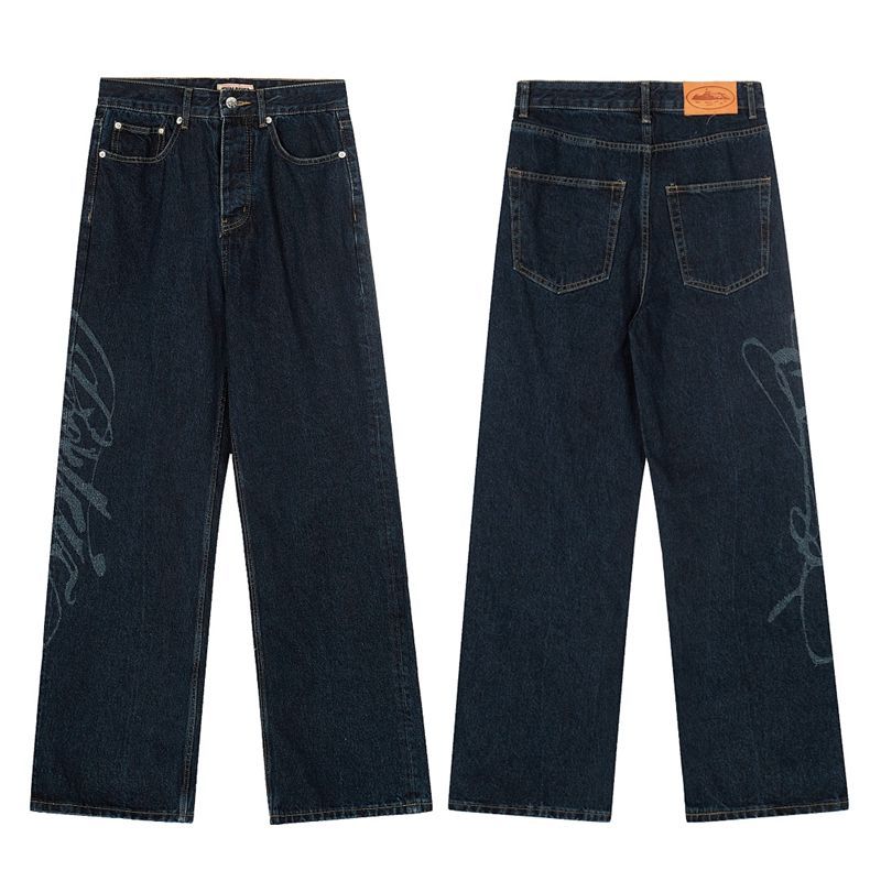 Corteiz Side Script Print Wide Jeans OKZY2026401