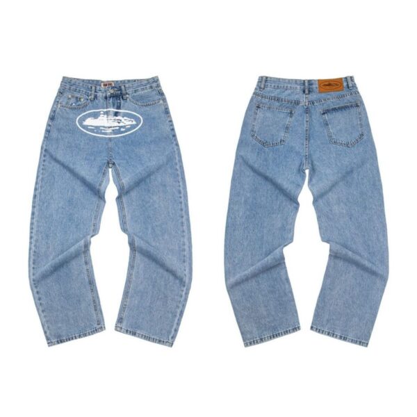 Corteiz Island Logo Light Wash Jeans OKZY2026402