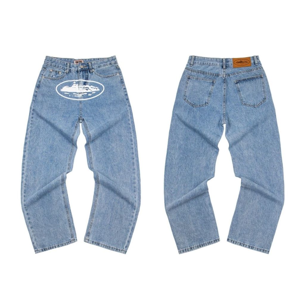 Corteiz Island Logo Light Wash Jeans OKZY2026402