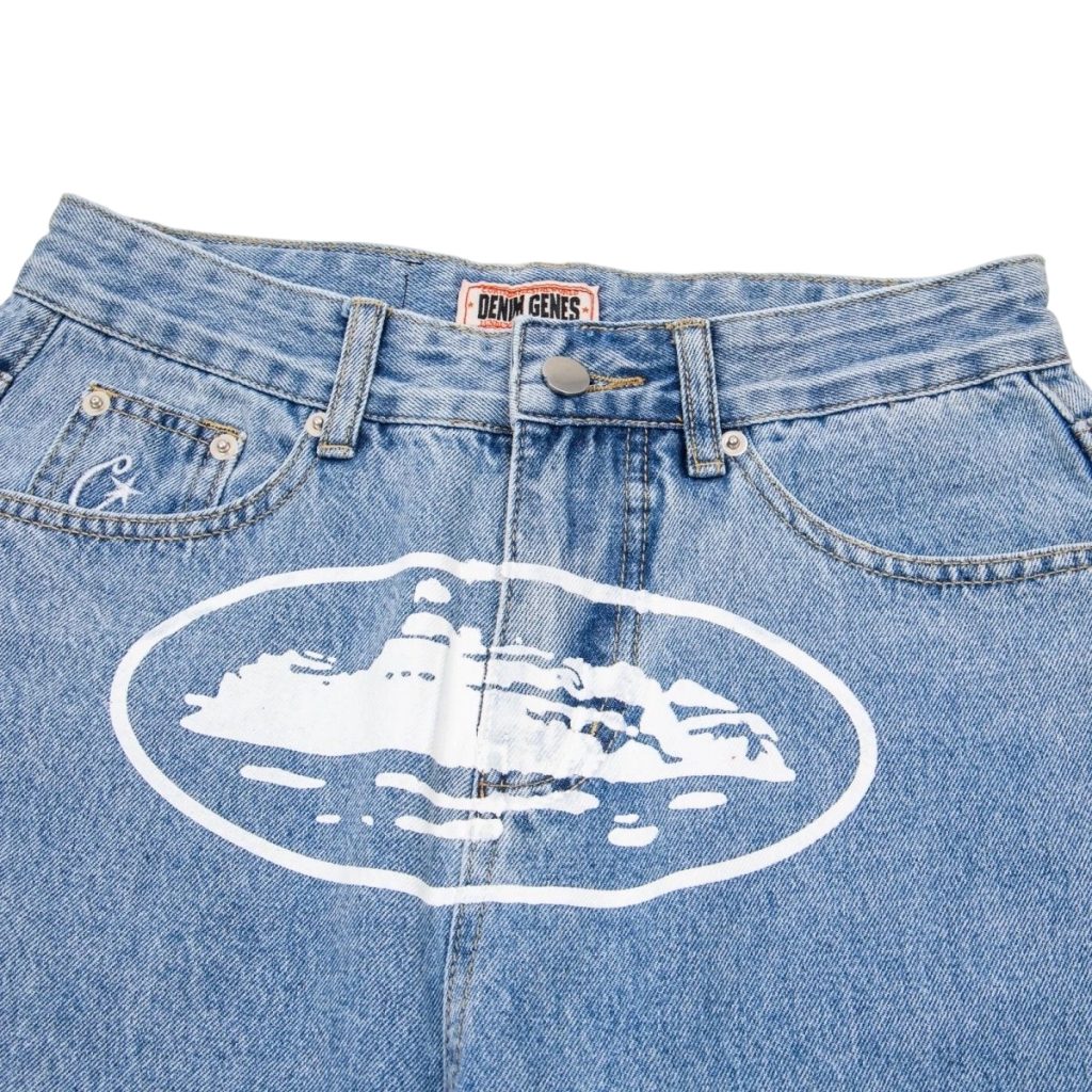 Corteiz Island Logo Light Wash Jeans OKZY2026402