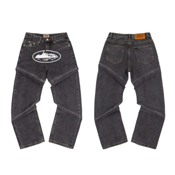 Corteiz Island Logo Grey Wash Jeans OKZY2026403