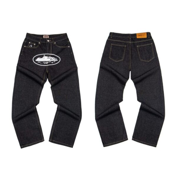 Corteiz Island Logo Raw Denim Jeans OKZY2026404