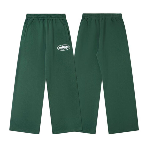 Corteiz Island Logo Green Wide Sweatpants OKZY2026406
