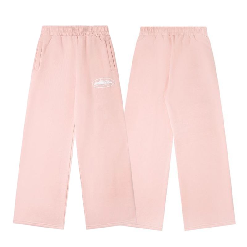 Corteiz Island Logo Pink Wide Sweatpants OKZY2026407