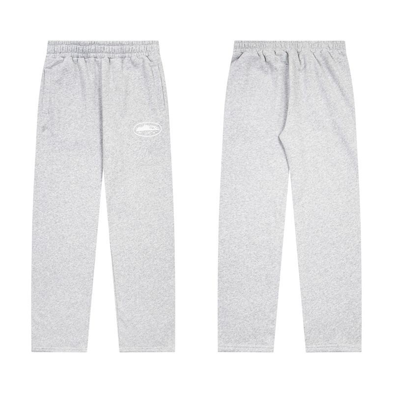 Corteiz Island Logo Grey Wide Sweatpants OKZY2026408