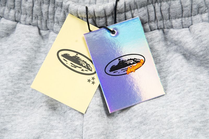 Corteiz Island Logo Grey Wide Sweatpants OKZY2026408