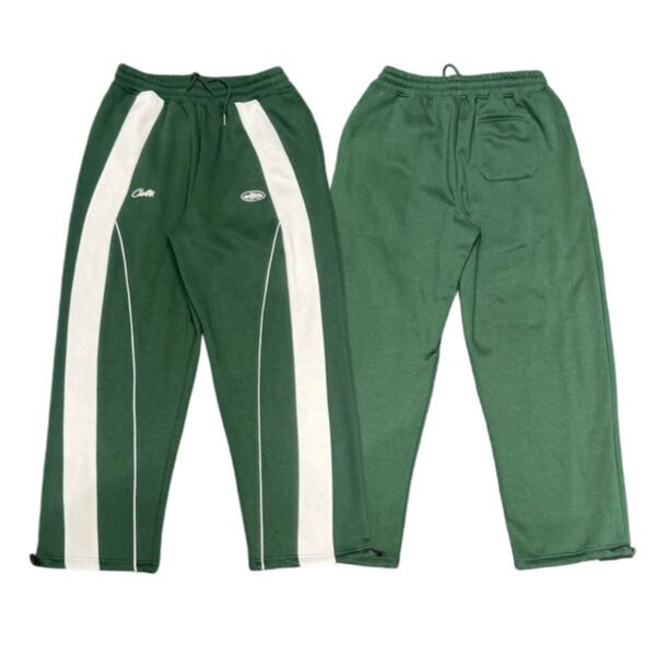 Corteiz White Stripe Green Sweatpants OKZY2026414