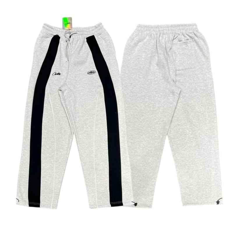 Corteiz Black Stripe Light Grey Sweatpants OKZY2026415