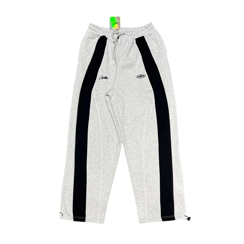 Corteiz Black Stripe Light Grey Sweatpants OKZY2026415